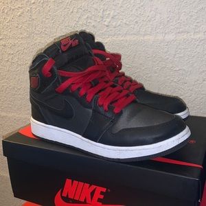 Air Jordan 1 Retro High (GS) Black and Gym Red